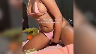 thick black teenie jizzes and ride fingering (OF @zarastar)