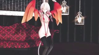 【MMD R-18 yo SEX DANCE】HOT BOOTY AND PERVERSE WHITE DANCING TEACHING HER LONG TITSバジナクソ[MMD R-18]