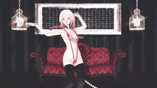 【MMD R-18 yo SEX DANCE】HOT BOOTY AND PERVERSE WHITE DANCING TEACHING HER LONG TITSバジナクソ[MMD R-18]