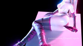 overwatch dva d.va bunny women ass plug plays with her favorite vibrator - anal masturbation! ❤︎ 60fps
