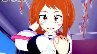 My Hero Academia Anime: OCHACO URARAKA GIVE A SLOPPY BJ TO DEKU INSIDE THE SCHOOL BUS