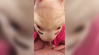 Bunny rabbit crazy mask big jugs pov deeply oral sex cum into mouth oral jizzed (end on my site)