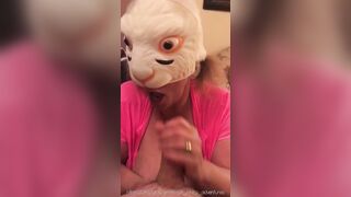 Bunny rabbit crazy mask big jugs pov deeply oral sex cum into mouth oral jizzed (end on my site)