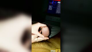 My friend receives a hand job from his stepmom while watching netflix