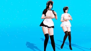 【MMD R-barely legal SEX DANCE】HOT 3SOME EXTREME ROUGH SEX おいしいお尻 [MMD