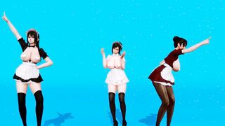 【MMD R-barely legal SEX DANCE】HOT 3SOME EXTREME ROUGH SEX おいしいお尻 [MMD
