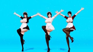 【MMD R-barely legal SEX DANCE】HOT 3SOME EXTREME ROUGH SEX おいしいお尻 [MMD