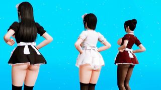 【MMD R-barely legal SEX DANCE】HOT 3SOME EXTREME ROUGH SEX おいしいお尻 [MMD