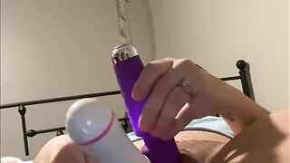 Fiance squirts her brain out while husbands at work