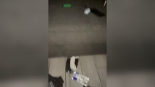 Long toy shoved into step moms tight snatch and booty