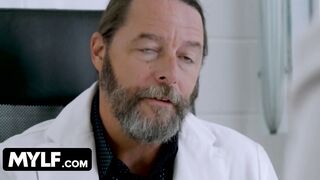 Mylf - Huge Boobs Nurse Ratched Takes Off Her Uniform And Fucks Patient On The Doctors Table