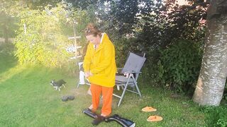 Putting on rainwear and pvc boots - craving a plowed outside
