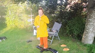 Putting on rainwear and pvc boots - craving a plowed outside