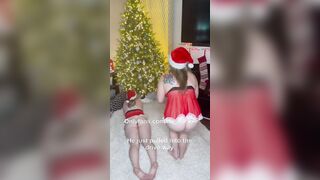 Ex-Wife and lover surprise hubby with 3 way for Christmas - takes turns fucking