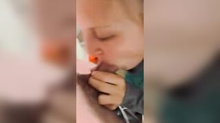 Best bj she’s ever given && make her cum on toilet counter