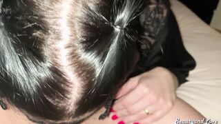 Stepmom swallows cum from stepsons Long Fat Penis