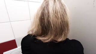 Outdoors bathroom screwed. Real quick female orgasm.