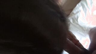 Amateur Hotwife has sex with Bull inside marital bed and says "Hi" to Husband while Bull makes pov scene
