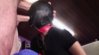 10 minutes of tied intense fellatio and deeply with big cummed on stockings
