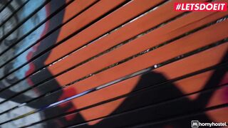 HORNYHOSTEL - Security Guard Catches Lusty 18 Year Old Katerina Rina Masturbating