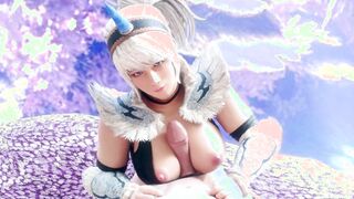 monster hunter: world's most super sexy oriental kirin-elf head & paizuri cumshot ❤︎ realistic 4k