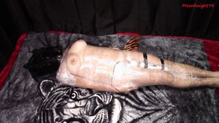 Mummified with sex toy leads to multiple orgasms