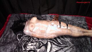 Mummified with sex toy leads to multiple orgasms
