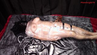 Mummified with sex toy leads to multiple orgasms