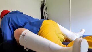 Morning sex and squirt inside rainwear and pvc boots