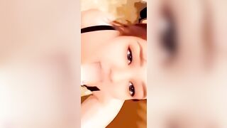 Getting double plowed by sex toy with hentai filter