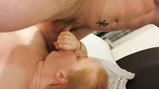 Sucking Off my titties before fulling my mouth
