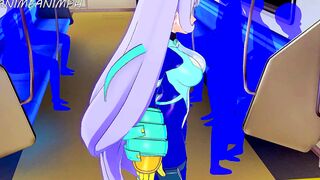 My Hero Academia Animated: Nejire Hado Blows Midoriya Izuku inside the Subway