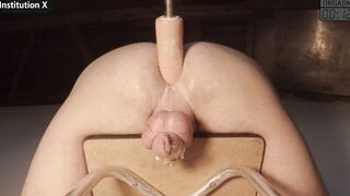 My FIRST PROSTATE ORGASM inside the CHASTITY Induced by Extreme Fucking Machine Pounding at InstitutionX