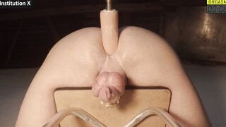 My FIRST PROSTATE ORGASM inside the CHASTITY Induced by Extreme Fucking Machine Pounding at InstitutionX