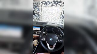 Step MILF inside vehicle wash help step son having an erection