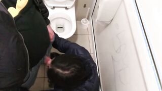 Cum shot inside outside WC