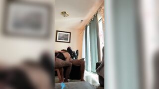 FEM DOM pegging slave wearing a heterosexual jacket deep into his booty
