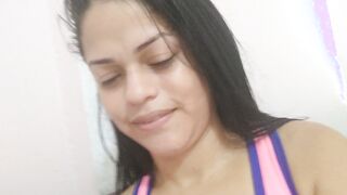 shaking and seducing solo 18 alone having fun with magic wand til getting my snatch really soak and peeing