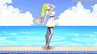 hot and Yummy: Goddess Long Booty chick Doggy Style on the Beach Cartoon Anime Uncensored
