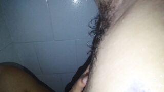 sweaty armpits licking and armpits shaving inside the restroom by the cheating hotwife