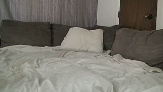 Fun Couch Ride Warmed Up With Sloppy Oral Sex From Natural Long-Boobs Gf Long Breast Jizzed!