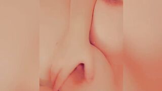 Having Fun with my long titties into the bath-tub