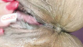 African whore sitting on your face with pushy clamps and booty plug