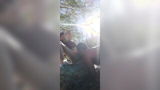 Tatted Hottie gets Cunt Ate by the River inside Outdoor