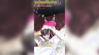 Submissive skank swallows big penis