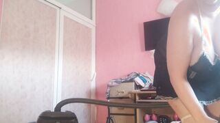Vulgar maid cleaning