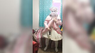 LATEX Pvc Sissy Cosplay does breathplay and sex toy, Card Sakura