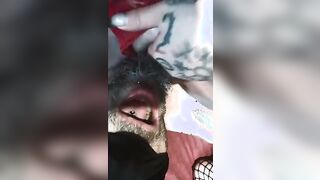 Santa Claus is cumming… on face