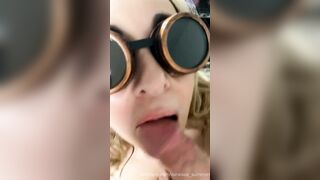 Bimbo Ahegao Steampunk Mom Gags on Long Penis for Cum - Vanessa L Summers