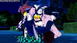 DEMON SLAYER HELPING NEZUKO TO CONTAIN HER DEMON POWERS CARTOON CARTOON 3D UNCENSORED